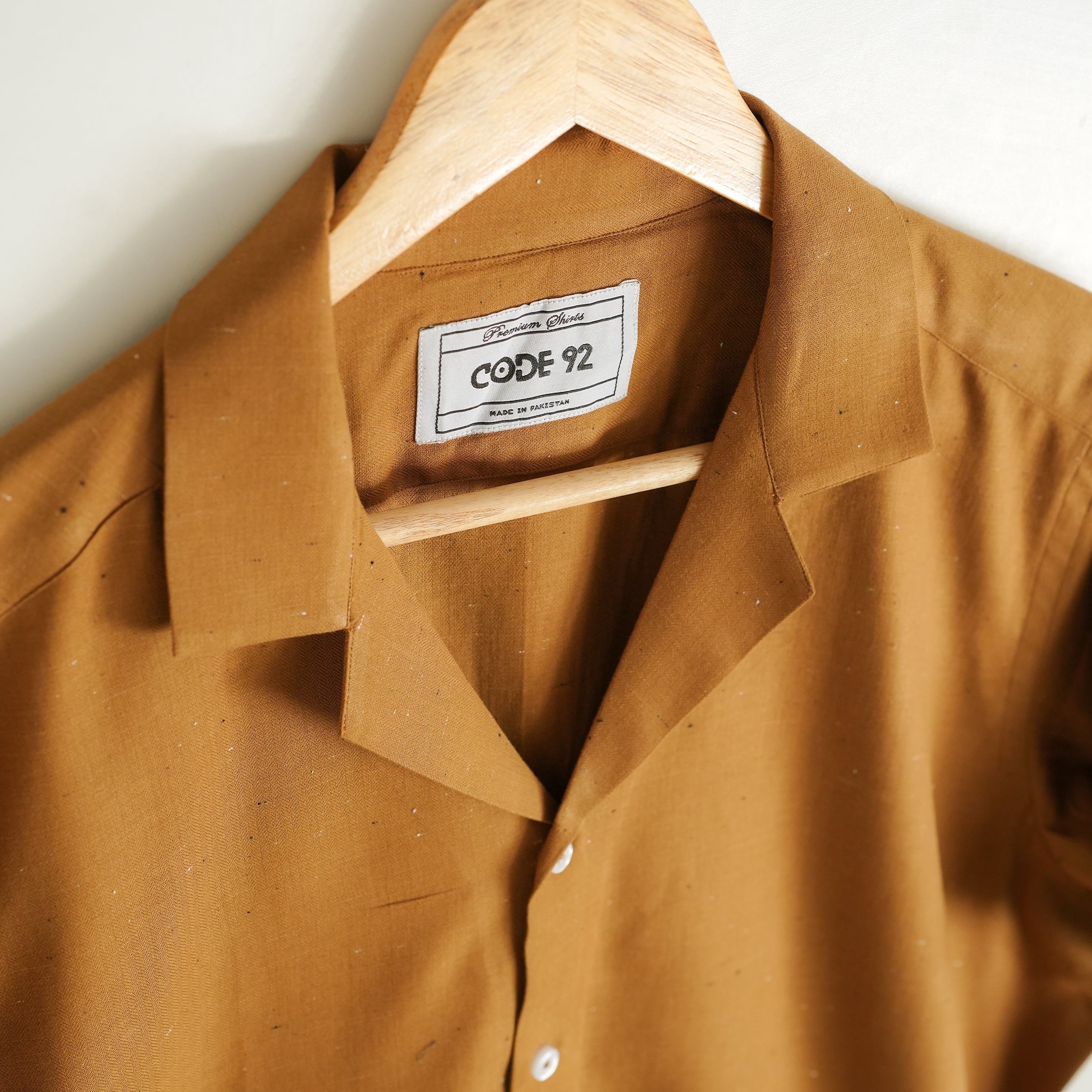 Mustard Brown Cuban Linen Shirt