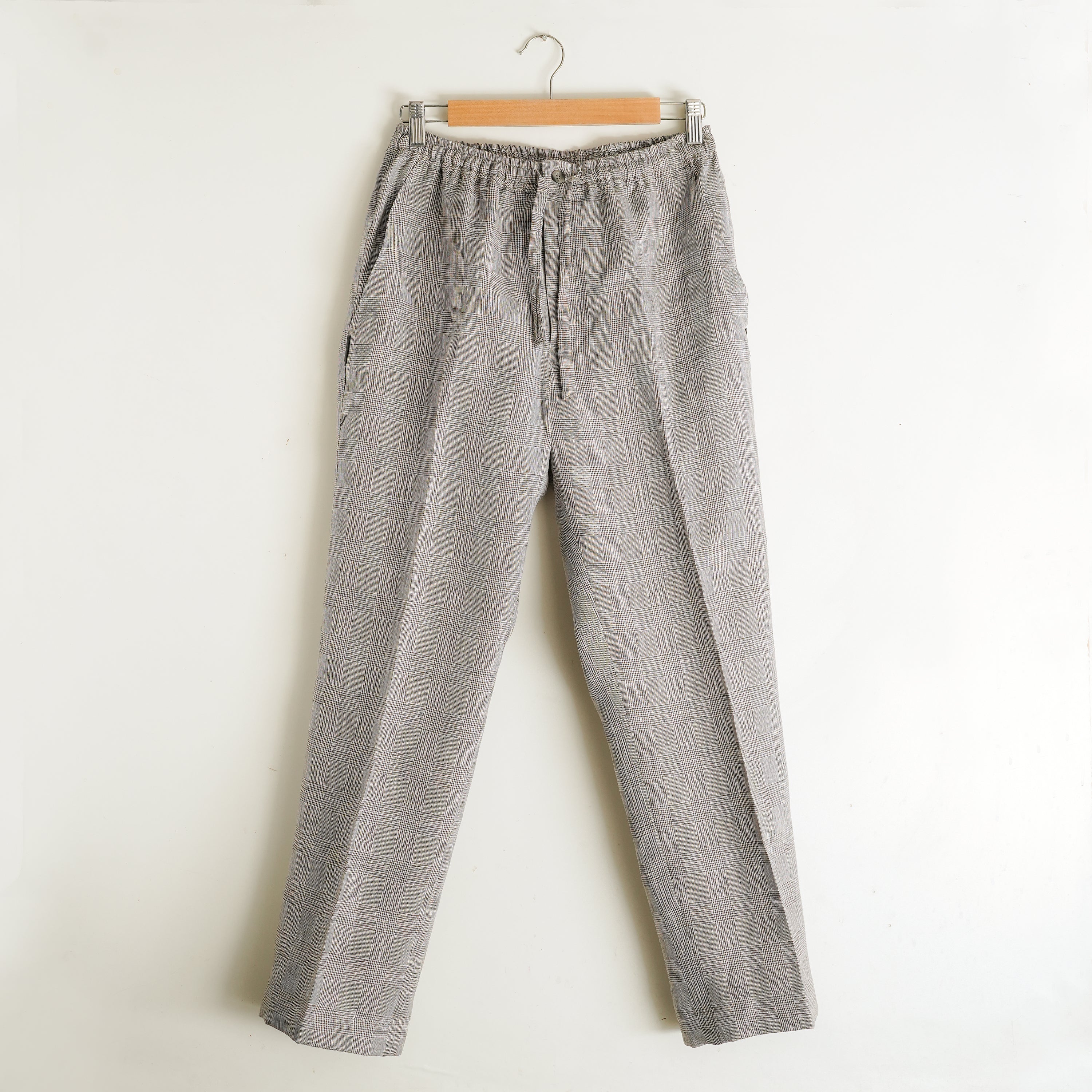 Checkered Grey Linen Pants
