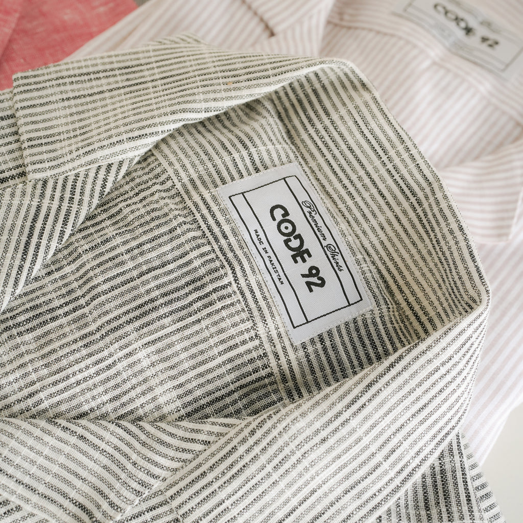 Mini Striped Cuban Cotton Linen Shirt