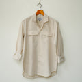 Beige Double Pocket Linen Shirt
