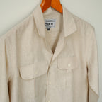Beige Double Pocket Linen Shirt