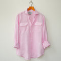 Powder Pink Double Pocket Linen Shirt
