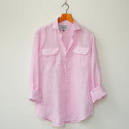 Powder Pink Double Pocket Linen Shirt
