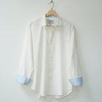 White with Blue Linen Shirt