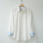 White with Blue Linen Shirt