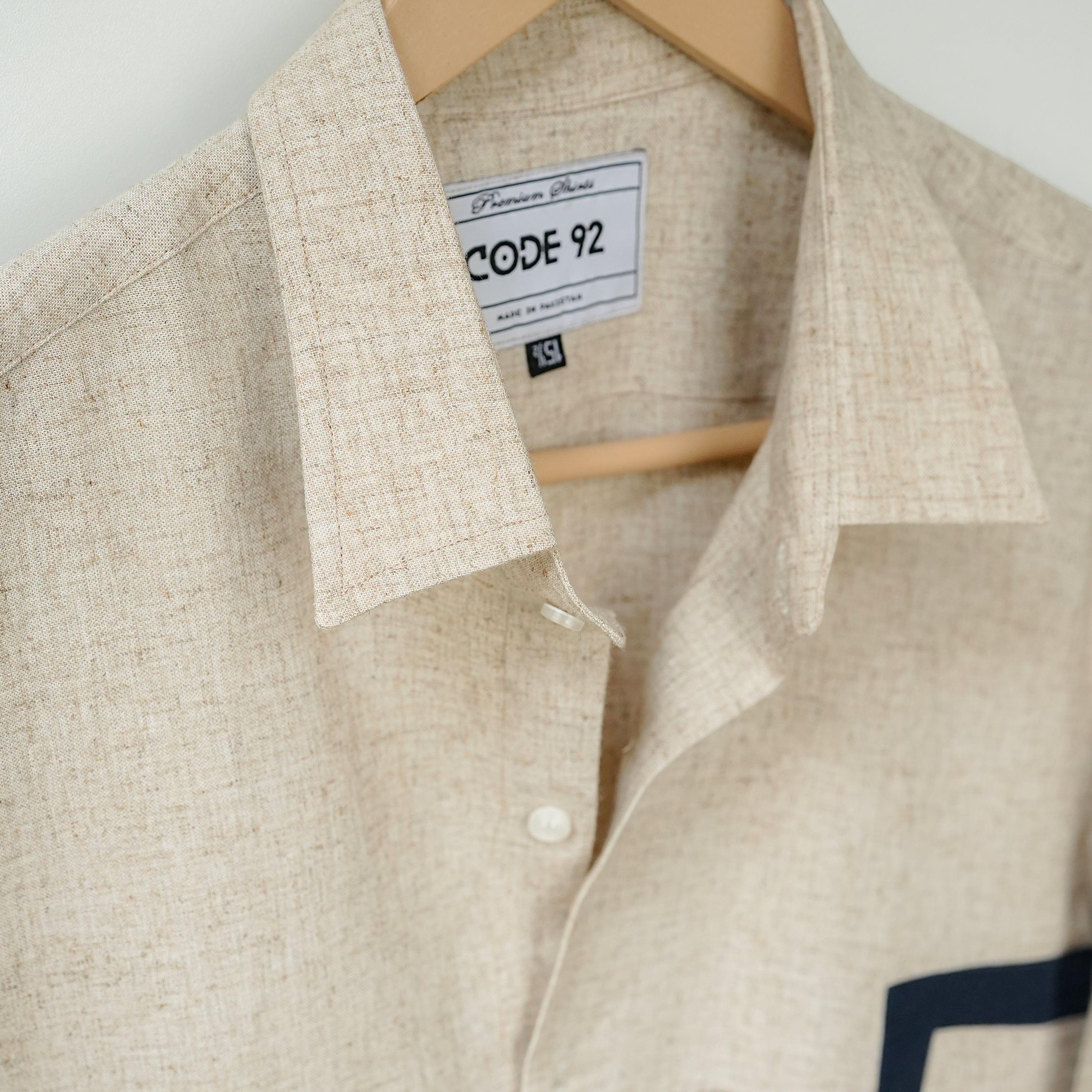 Marble Cotton Linen Front Panel Shirt