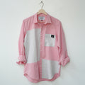 Pink Cotton Linen Front Panel Shirt
