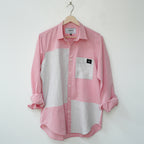 Pink Cotton Linen Front Panel Shirt