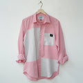 Pink Cotton Linen Front Panel Shirt