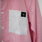 Pink Cotton Linen Front Panel Shirt