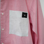 Pink Cotton Linen Front Panel Shirt