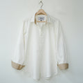 White with Brown Linen Shirt