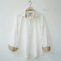 White with Brown Linen Shirt