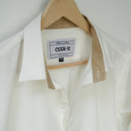 White with Brown Linen Shirt