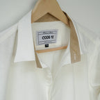 White with Brown Linen Shirt