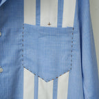 Sky Blue Front Panel Cotton Linen Shirt