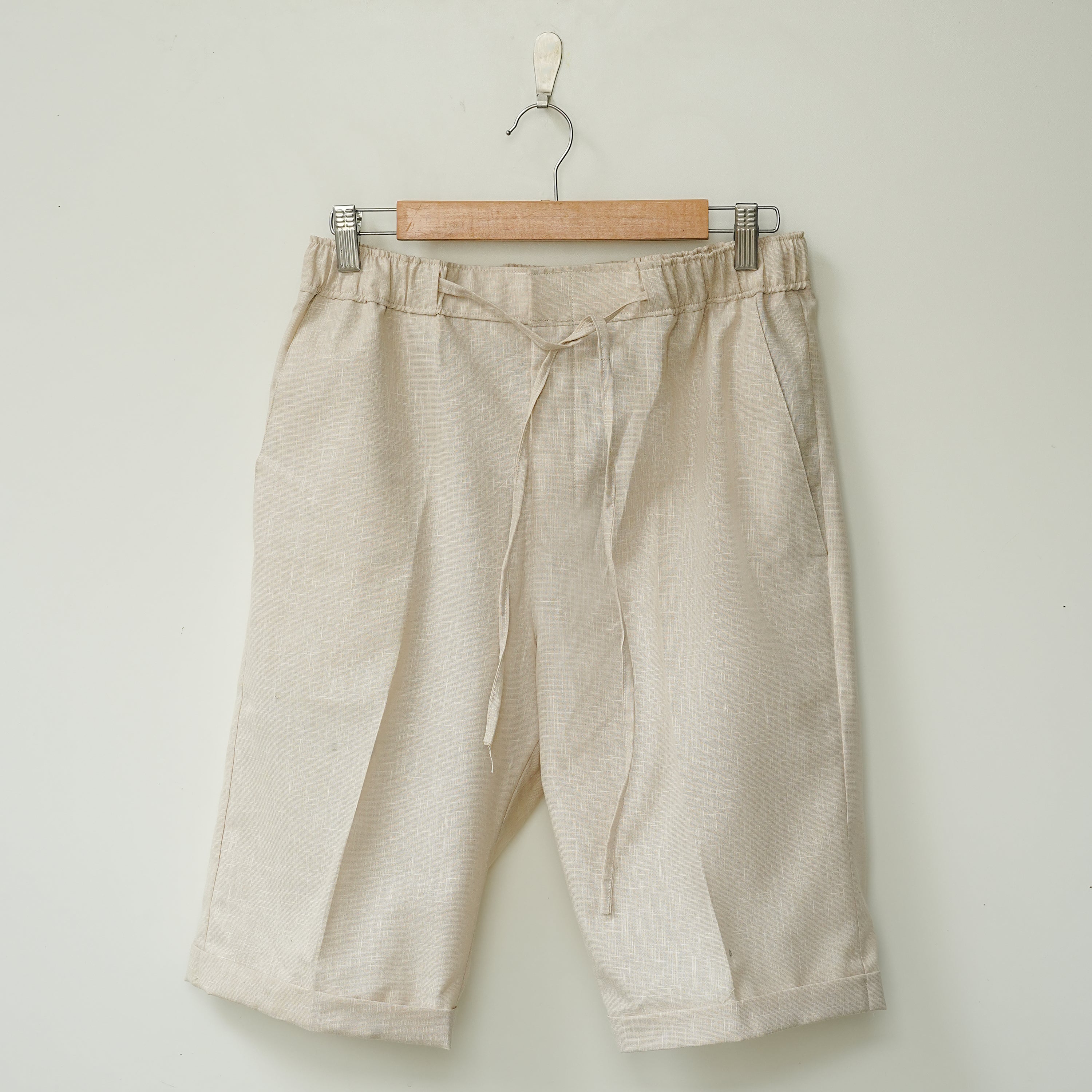 Beige Linen Shorts