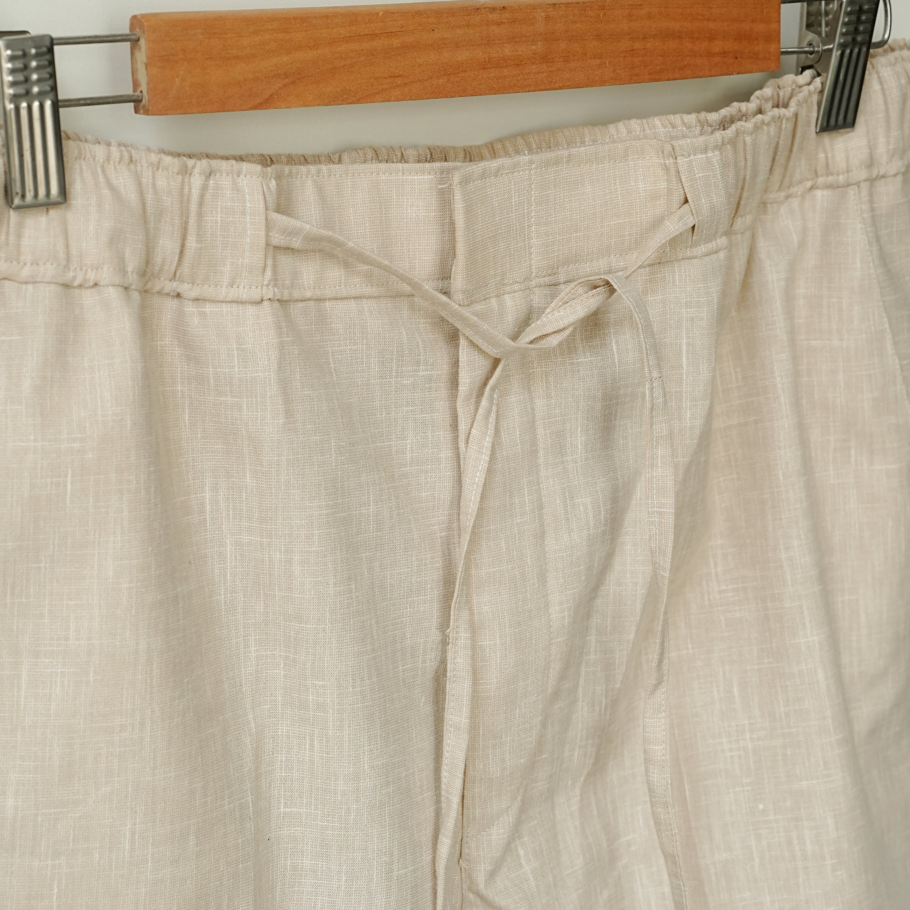 Beige Linen Shorts