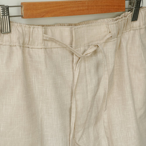 Beige Linen Shorts