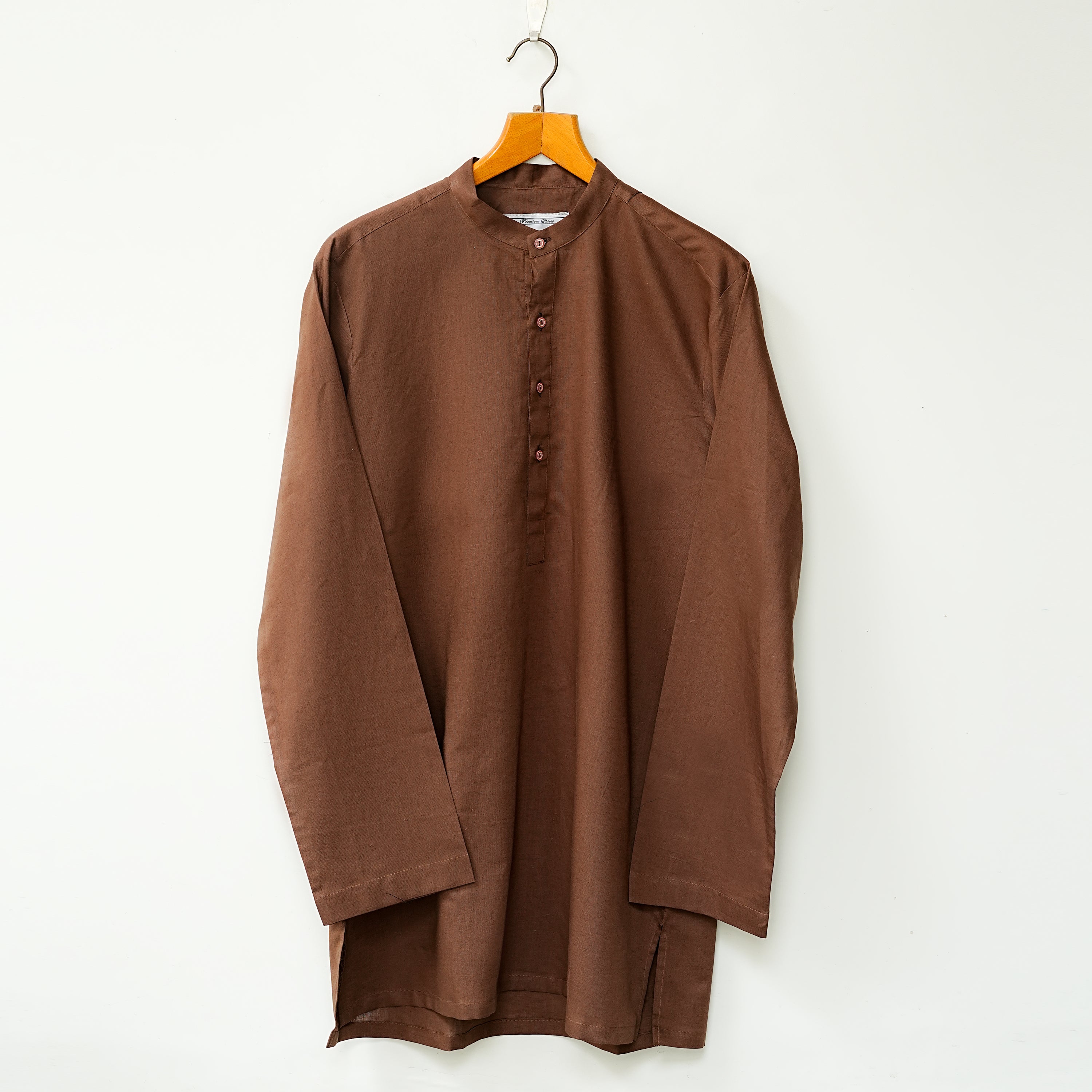 Brown Linen Short Kurta