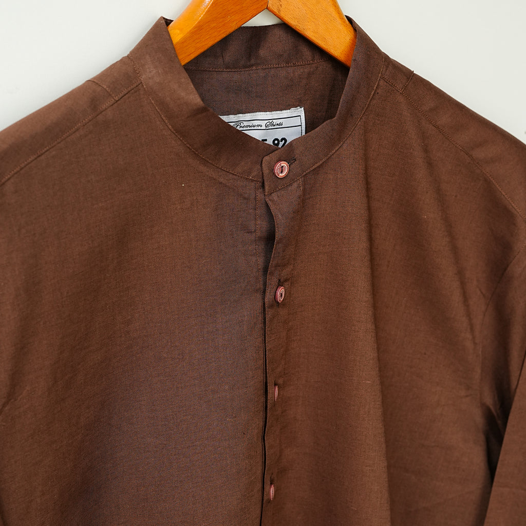 Brown Linen Short Kurta