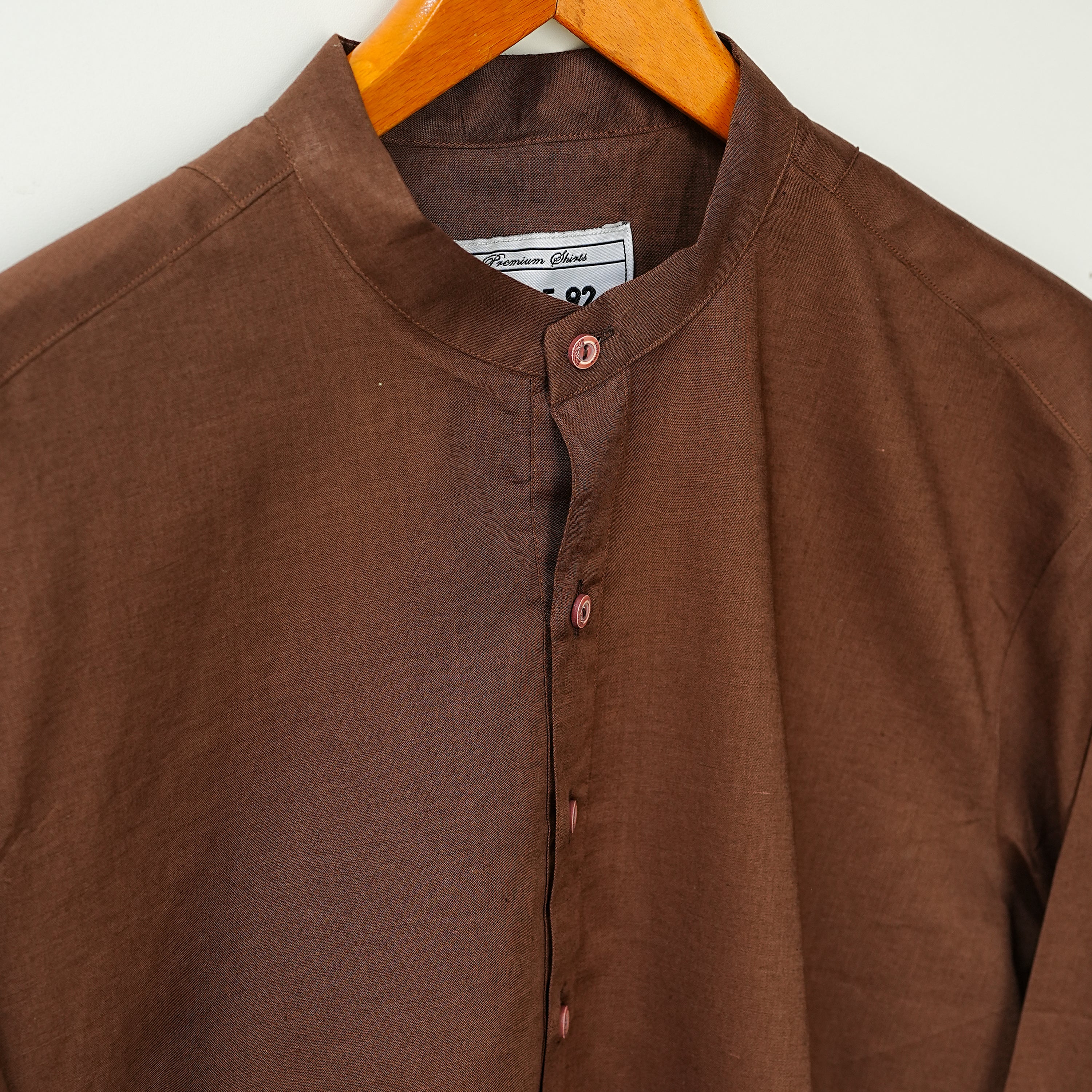 Brown Linen Short Kurta