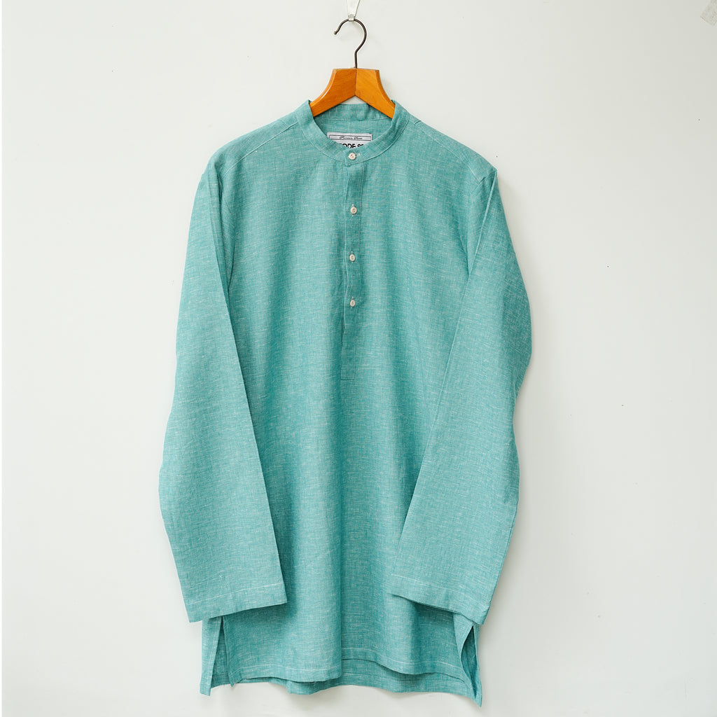 Sea Green Linen Short Kurta