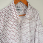 White with Burgundy Leave Shirt