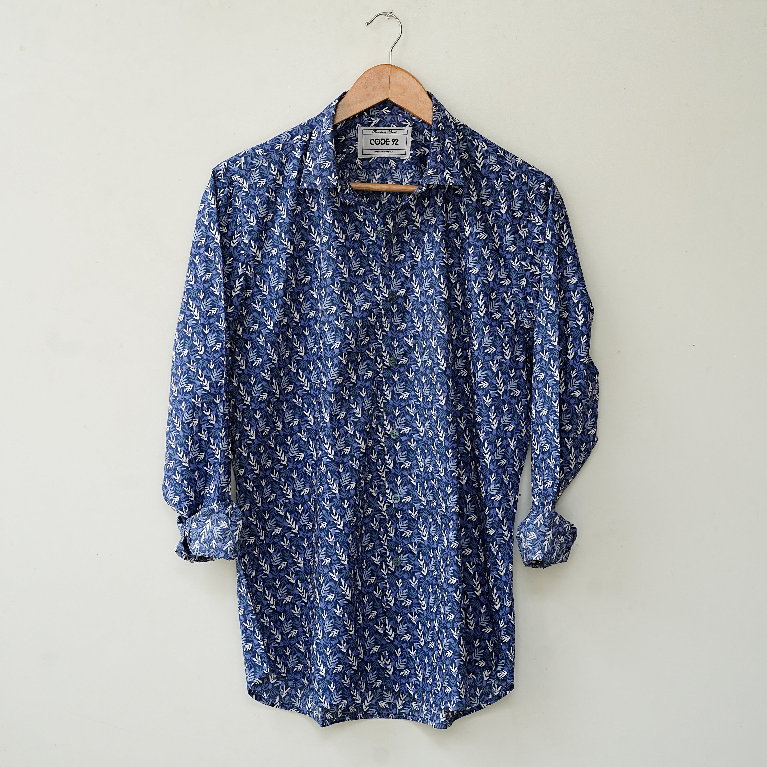 Blue Mini Floral Printed Shirt