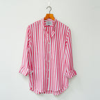 Red Striped Cotton Linen Shirt