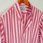 Red Striped Cotton Linen Shirt