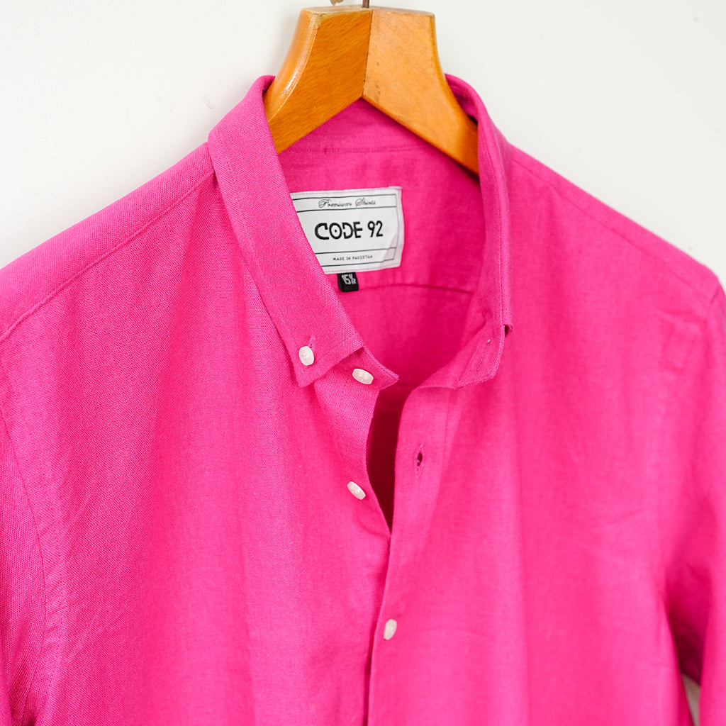 Pink Cotton Linen Shirt