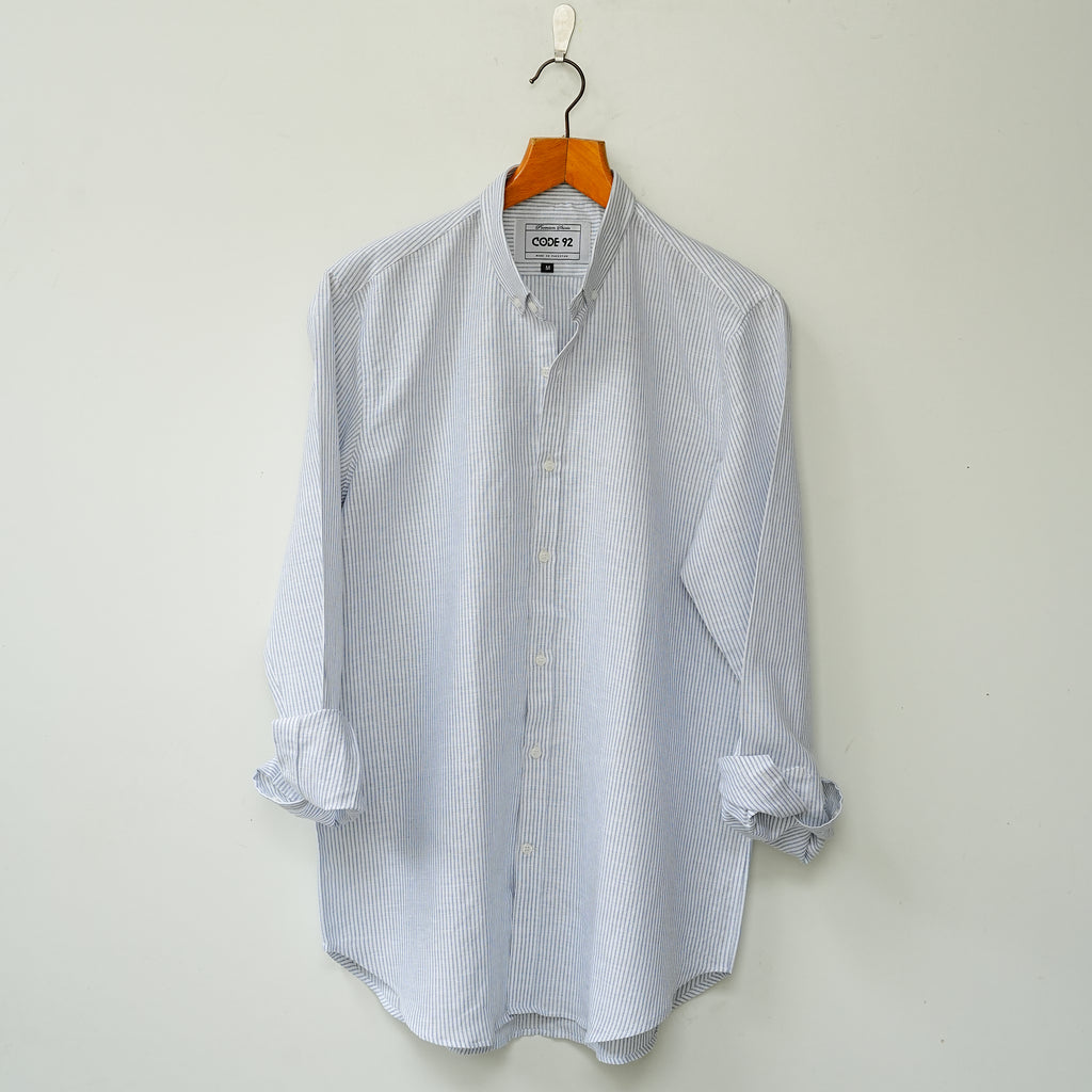 Signature Light Blue Striped Linen Shirt