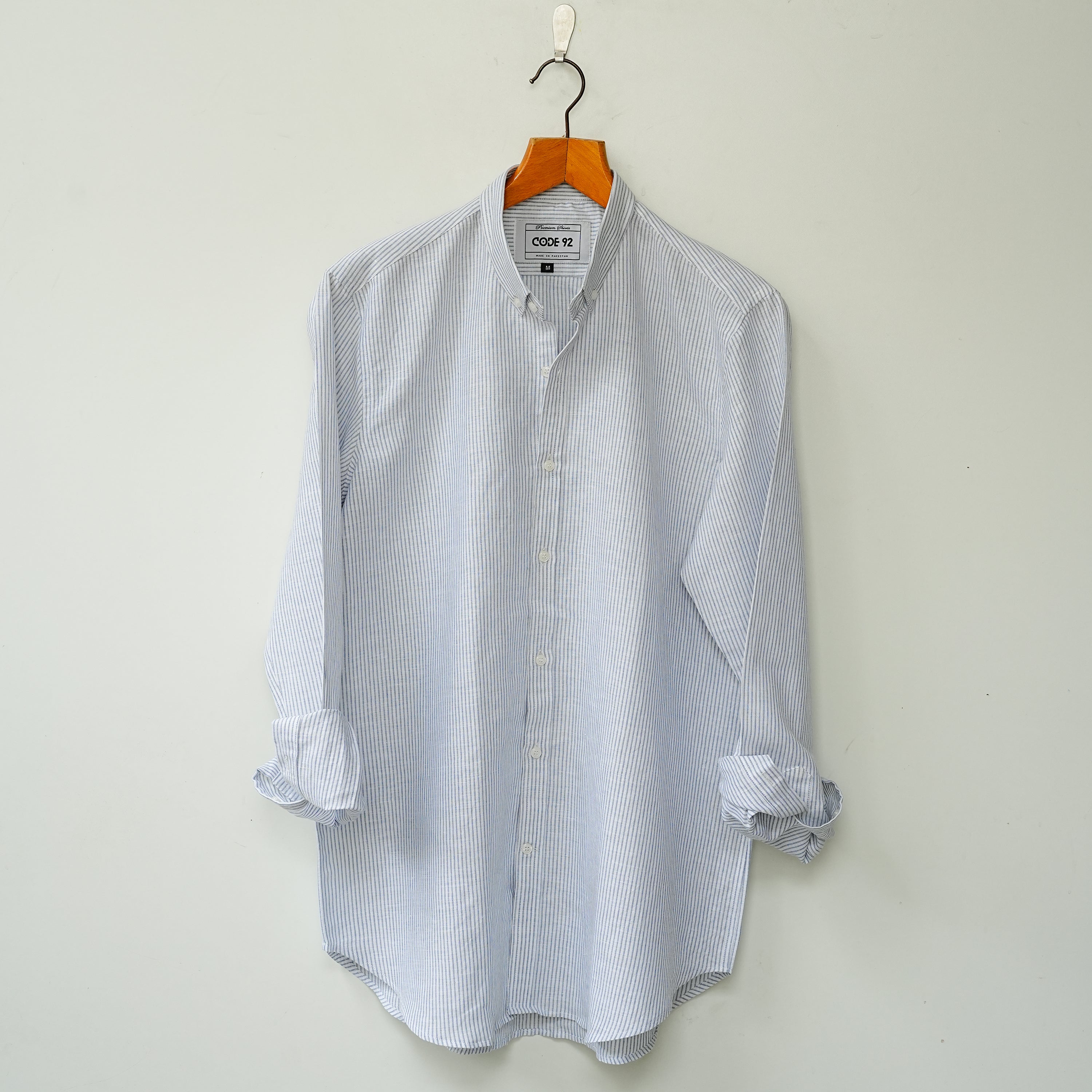 Signature Light Blue Striped Linen Shirt
