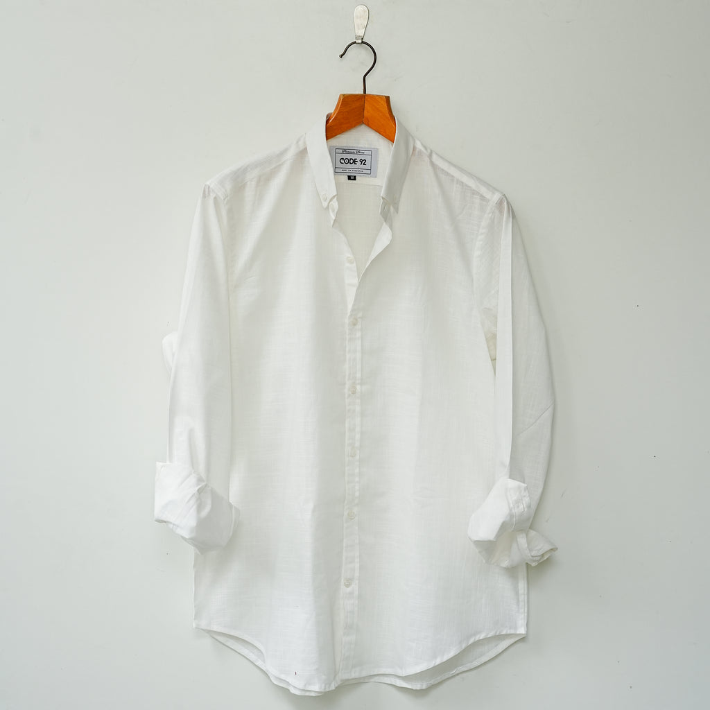 White Linen Button Down Shirt