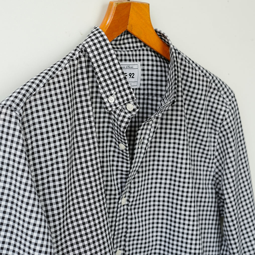 Black Linen Signature Checkered Shirt