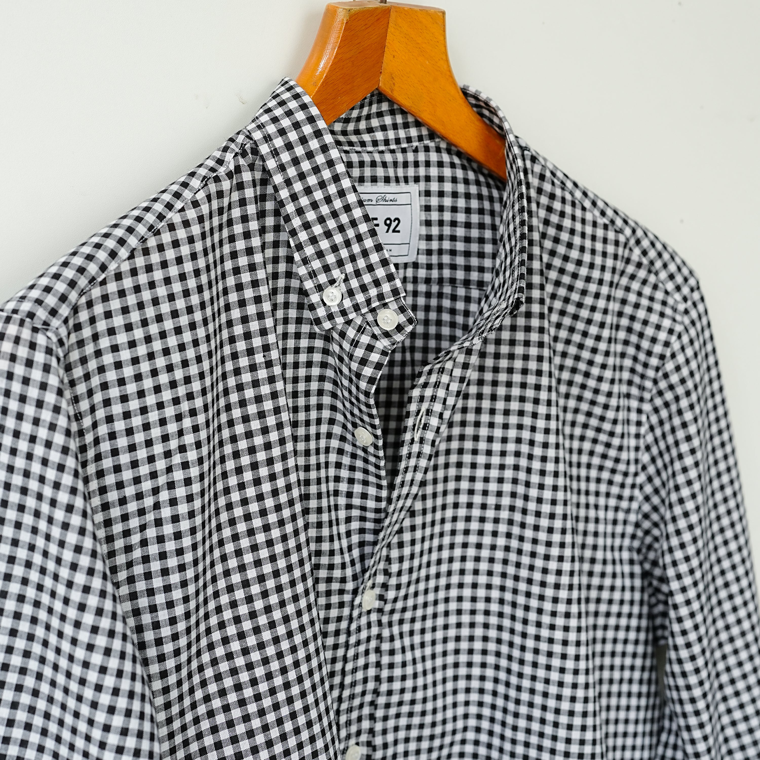 Black Linen Signature Checkered Shirt