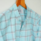 Aqua & Grey Checkered Shirt
