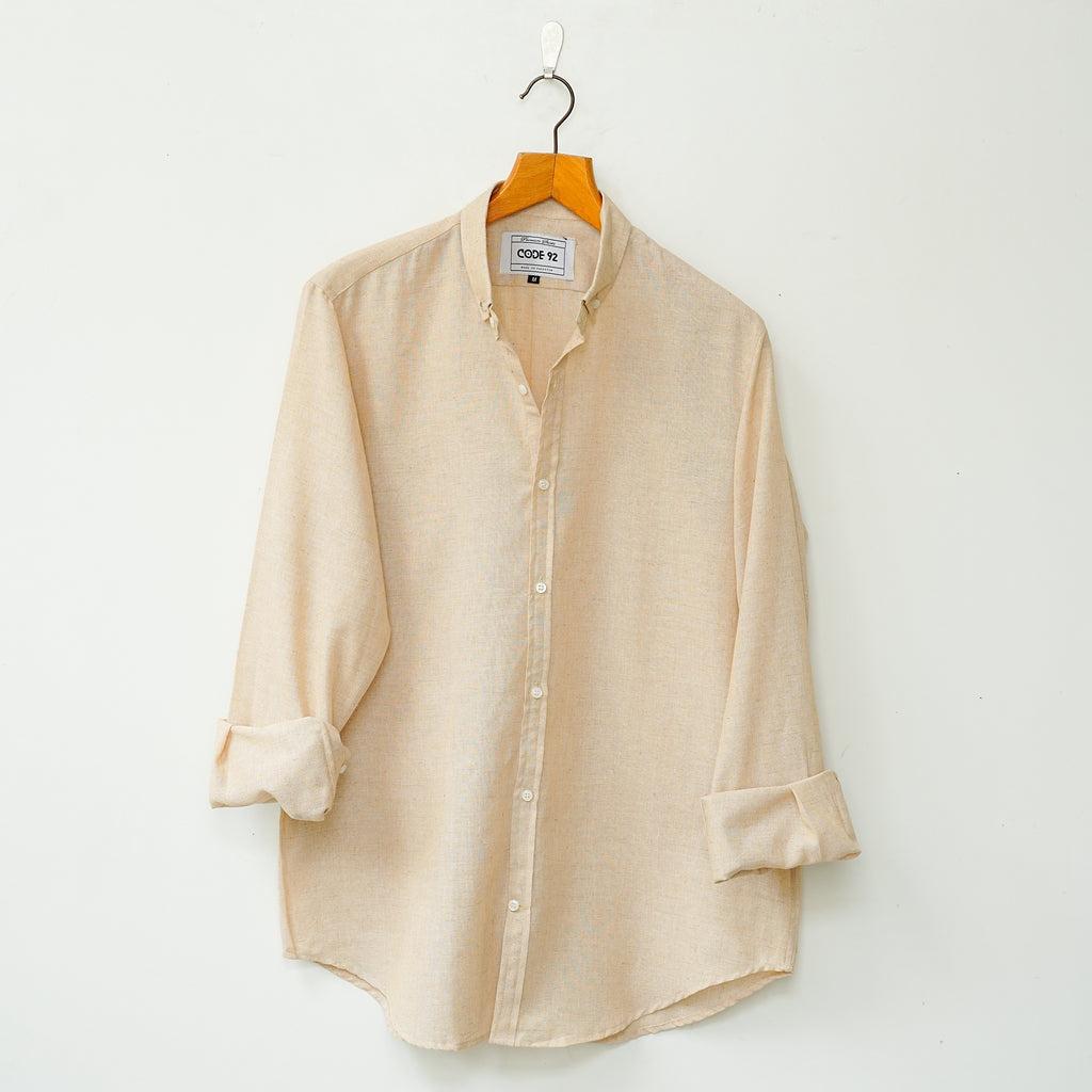 Beige Marble Cotton Linen Shirt
