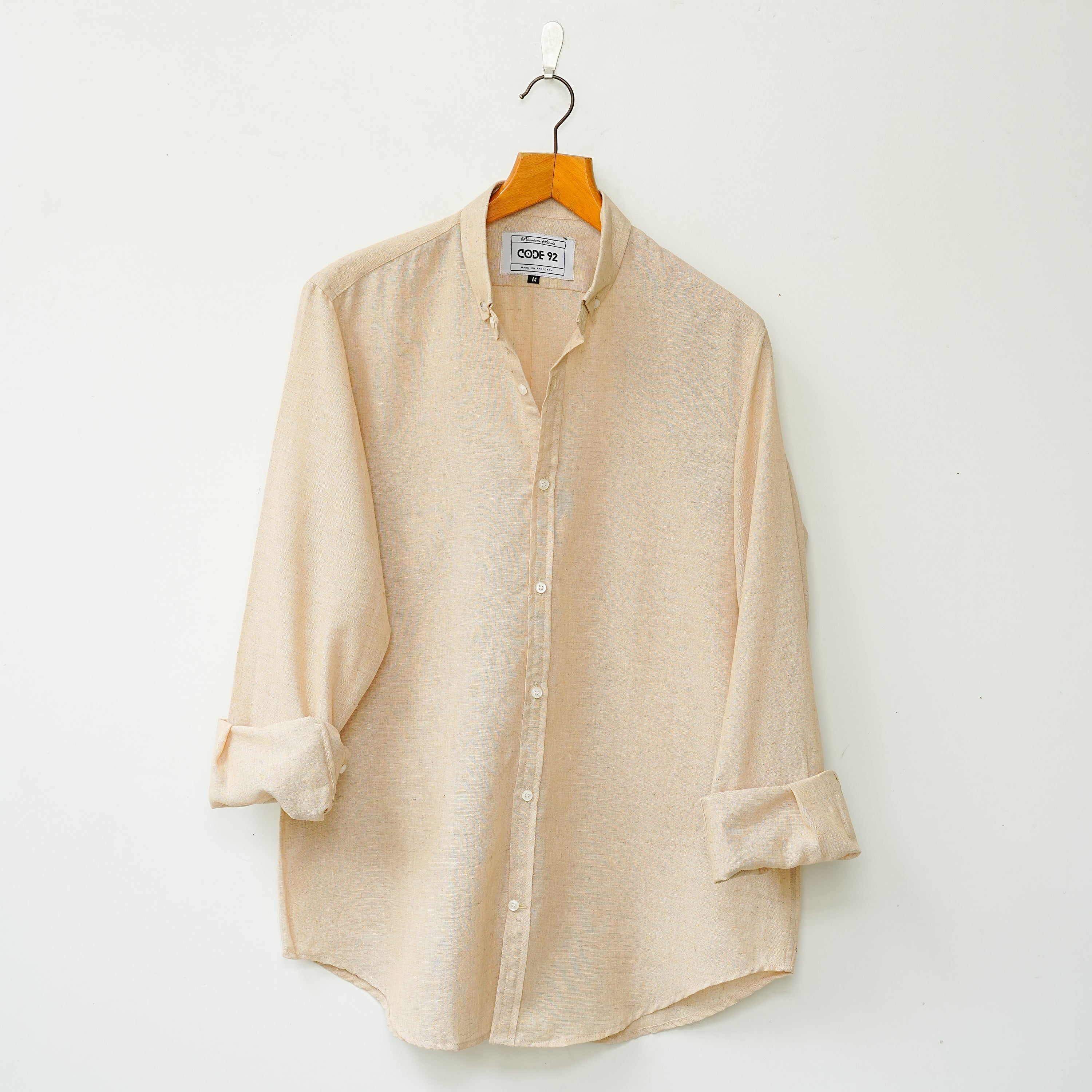 Beige Marble Cotton Linen Shirt