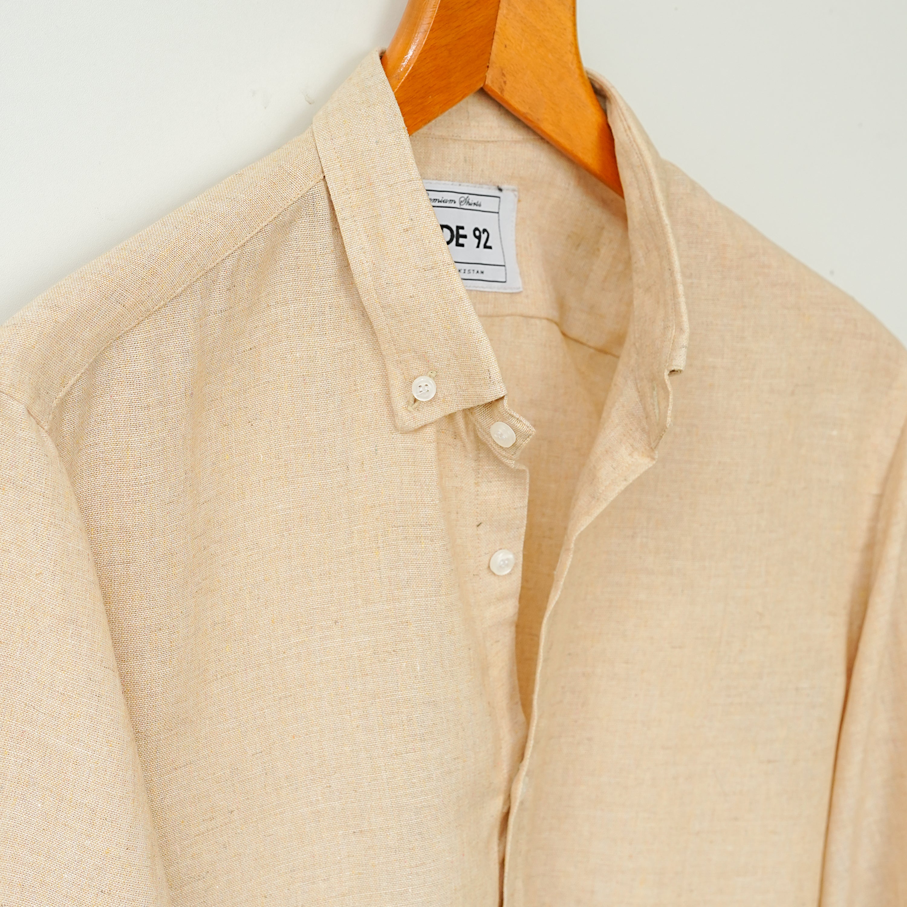 Beige Marble Cotton Linen Shirt