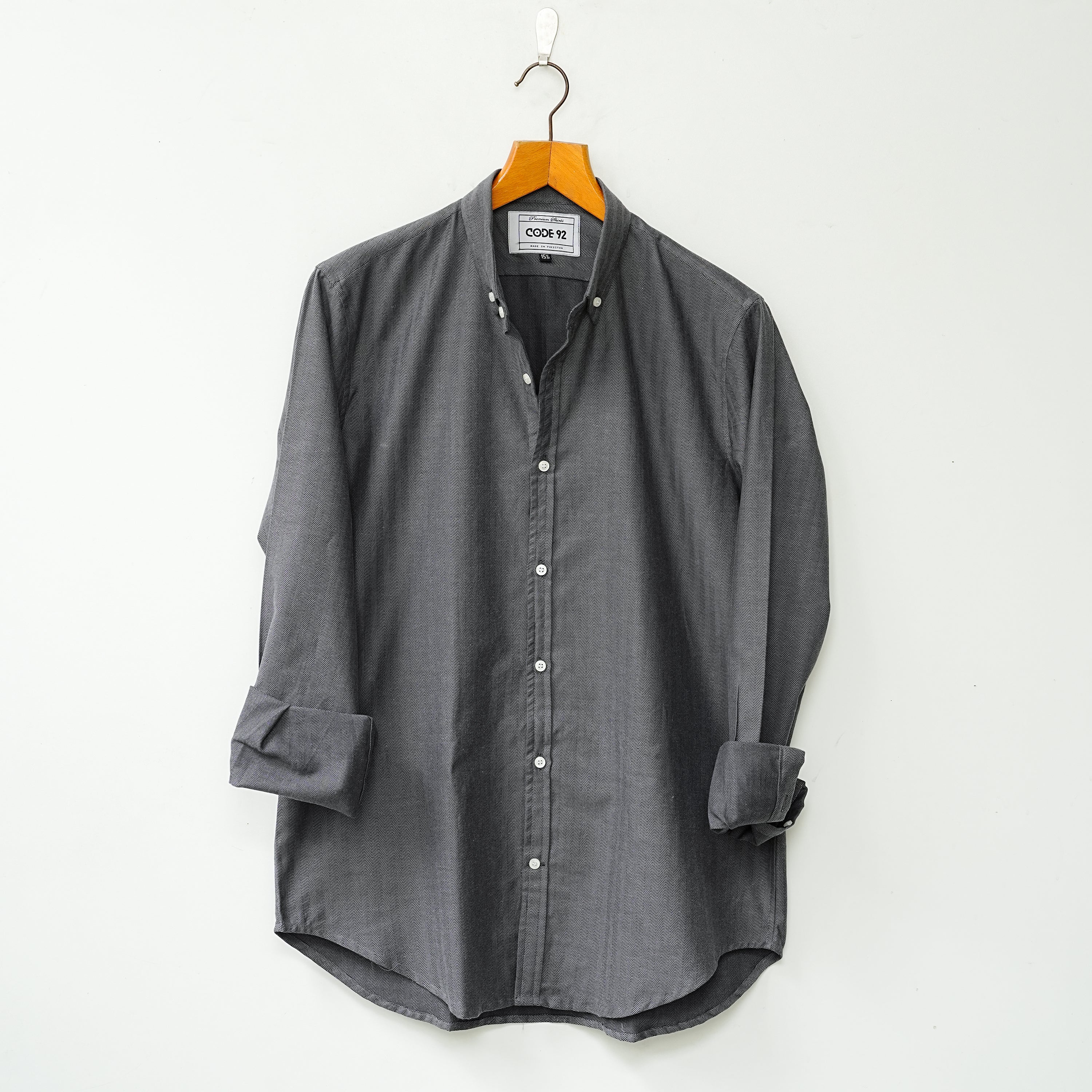 Herringbone Grey Cotton Shirt