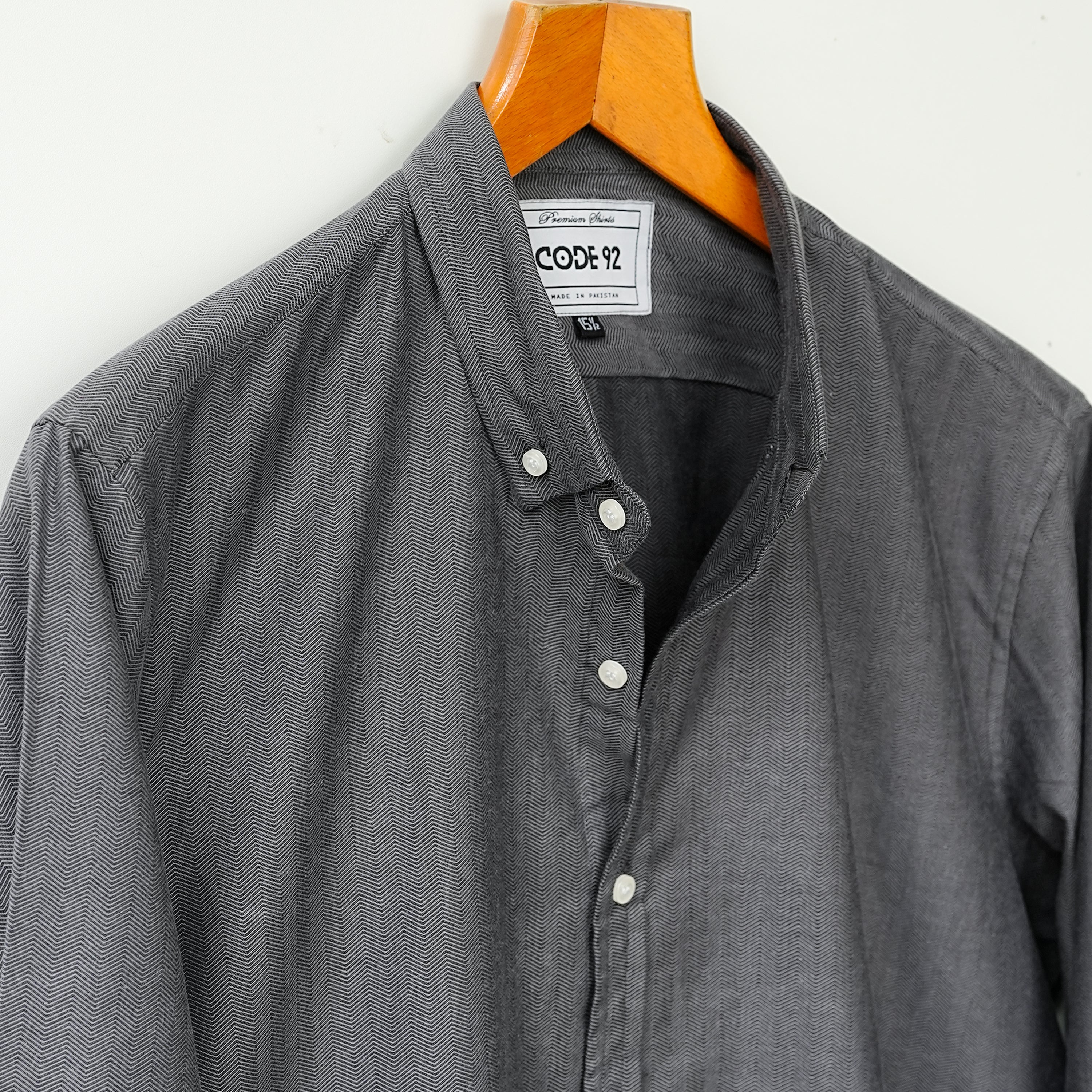 Herringbone Grey Cotton Shirt