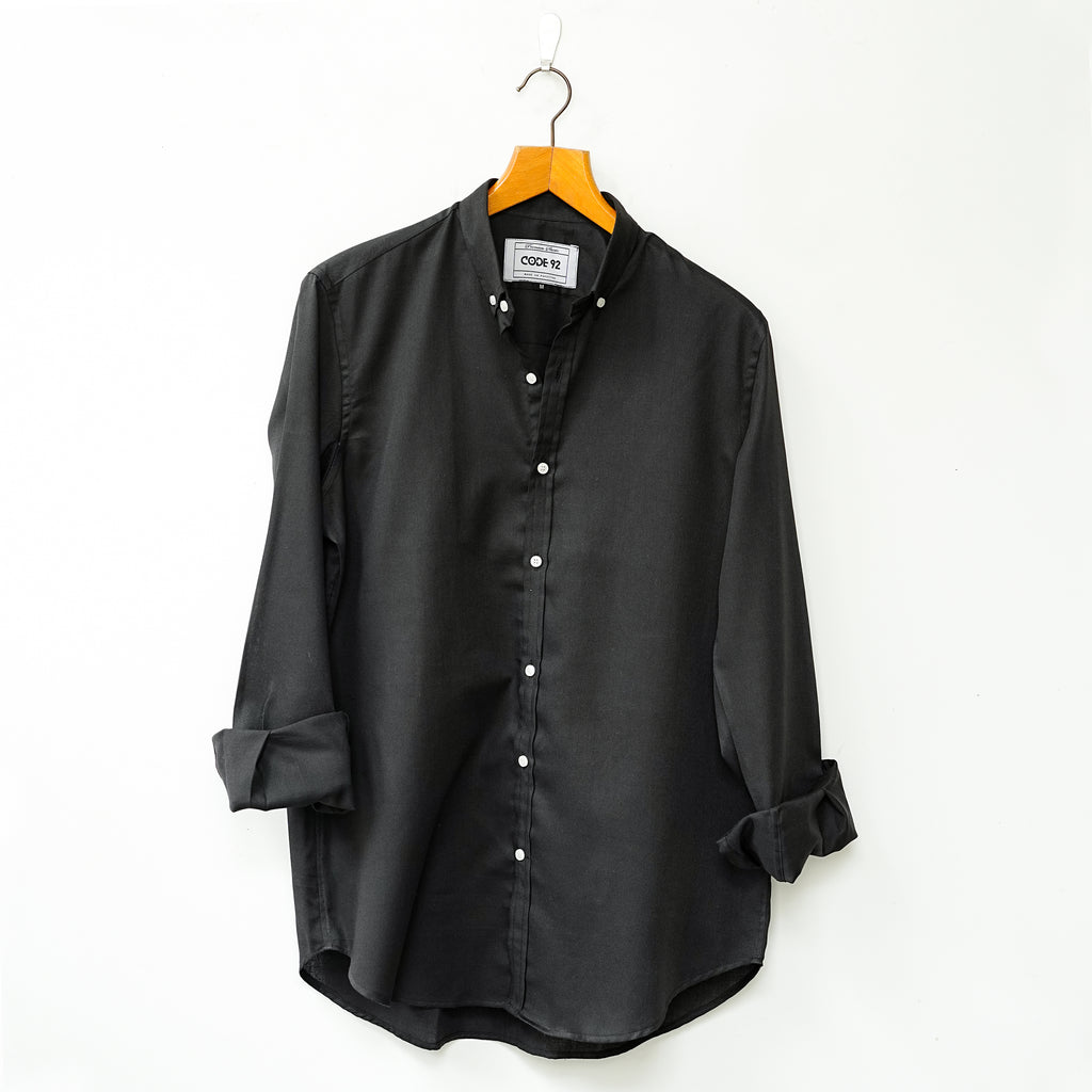 Black Button Down Cotton Shirt