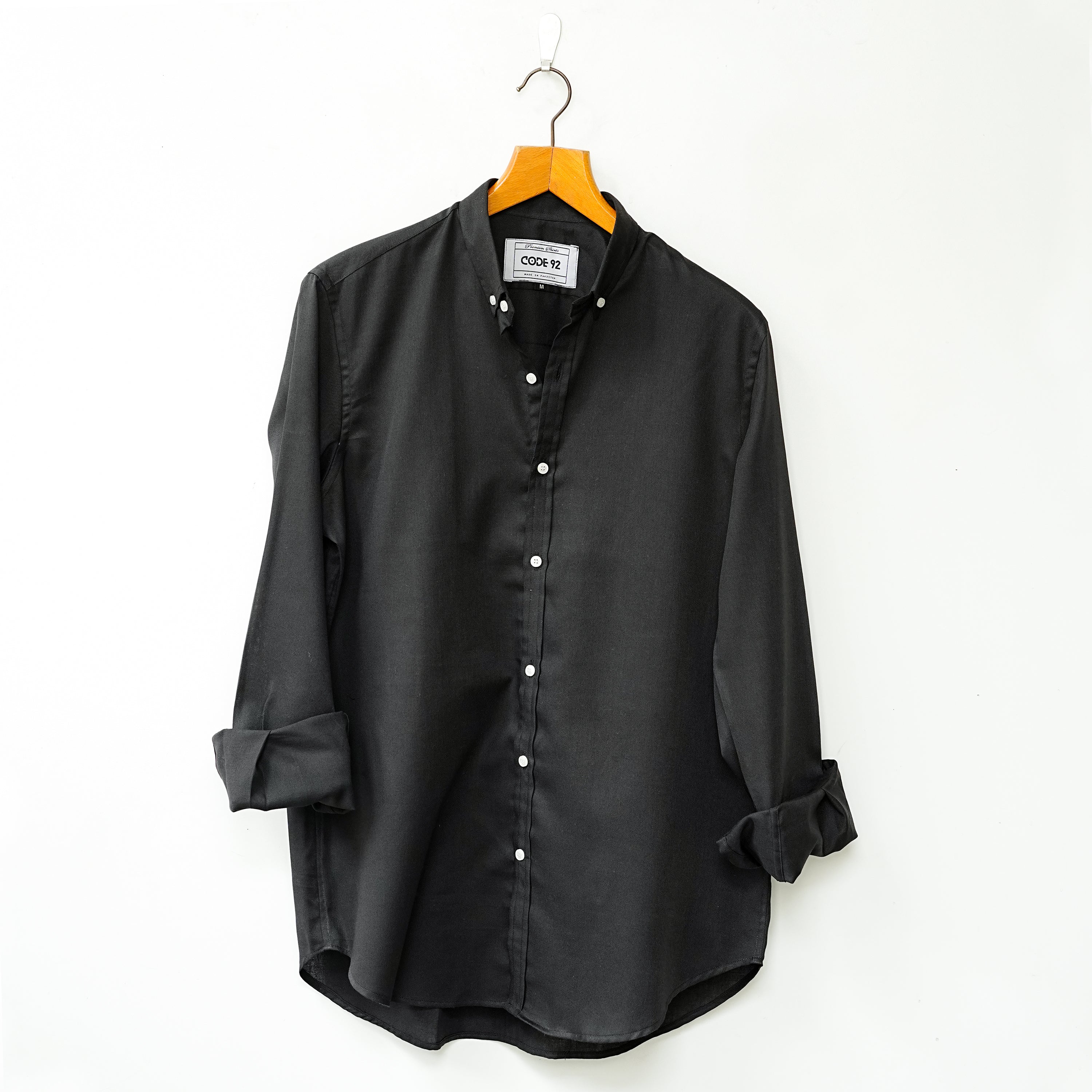 Black Button Down Cotton Shirt