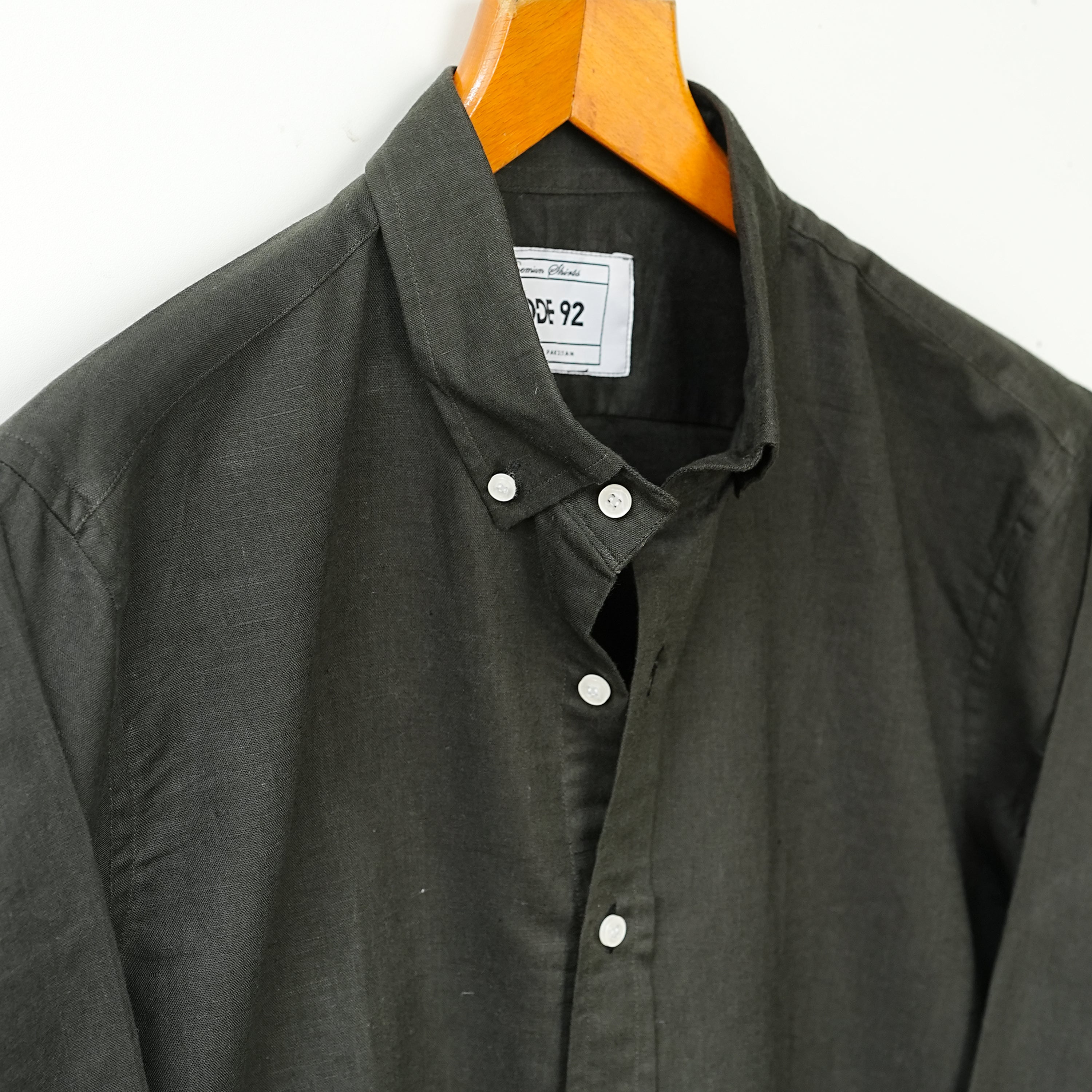 Black Button-Down Linen Shirt