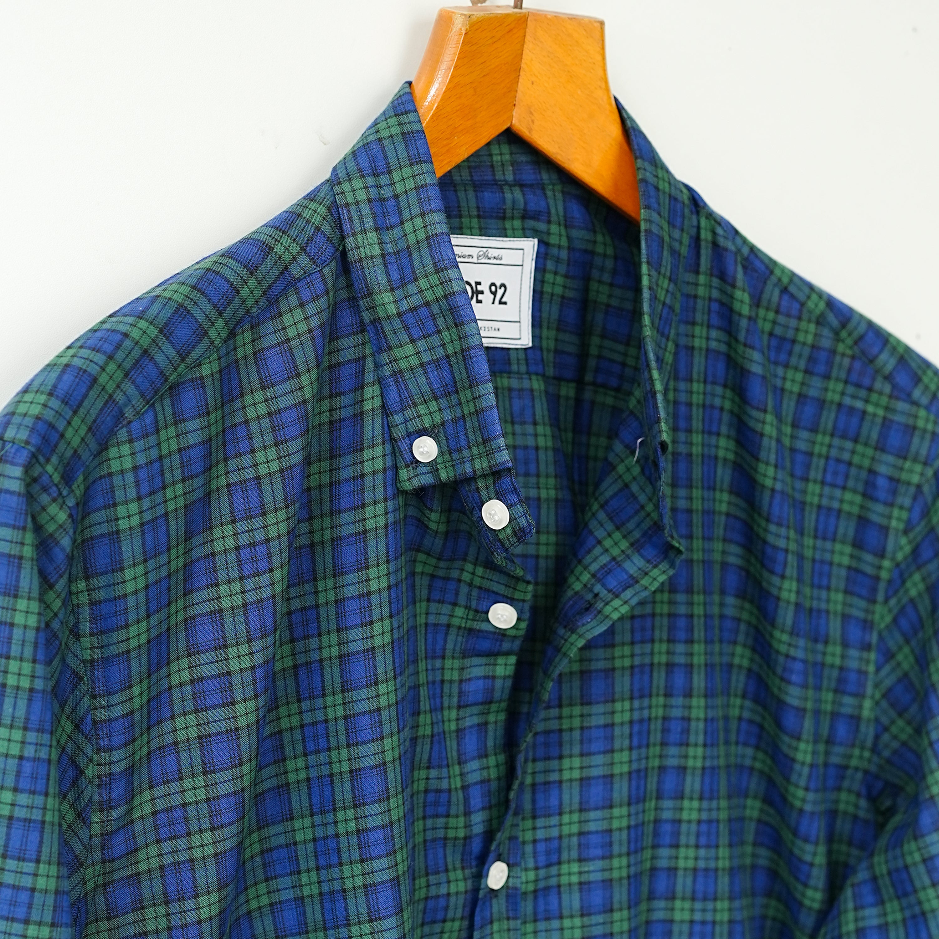 Macro Green & Blue Checkered Linen Shirt