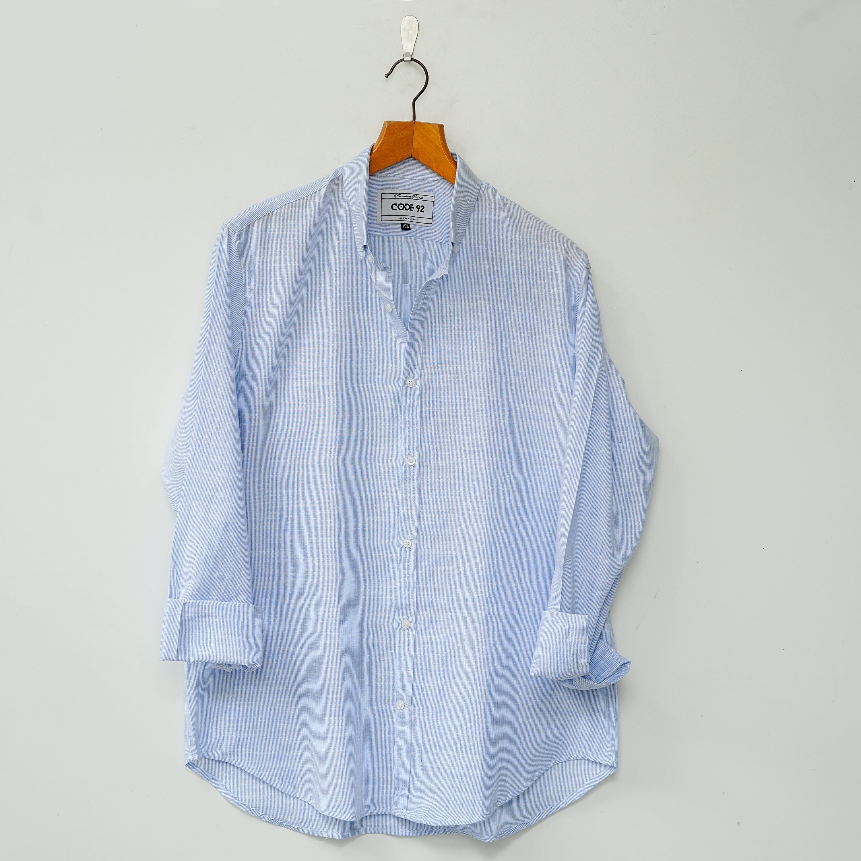 Micro Blue Striped Linen Shirt