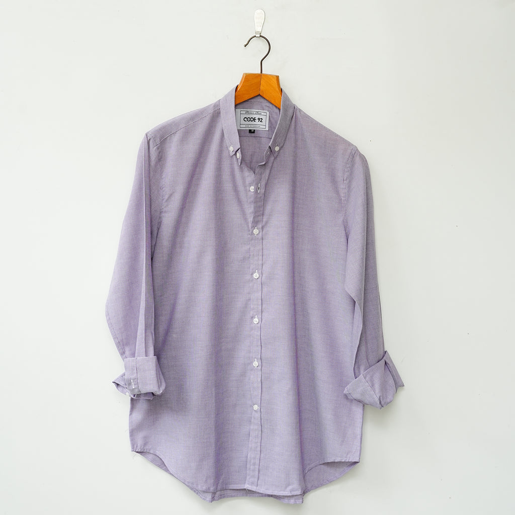 Micro Striped Lilac Linen Shirt
