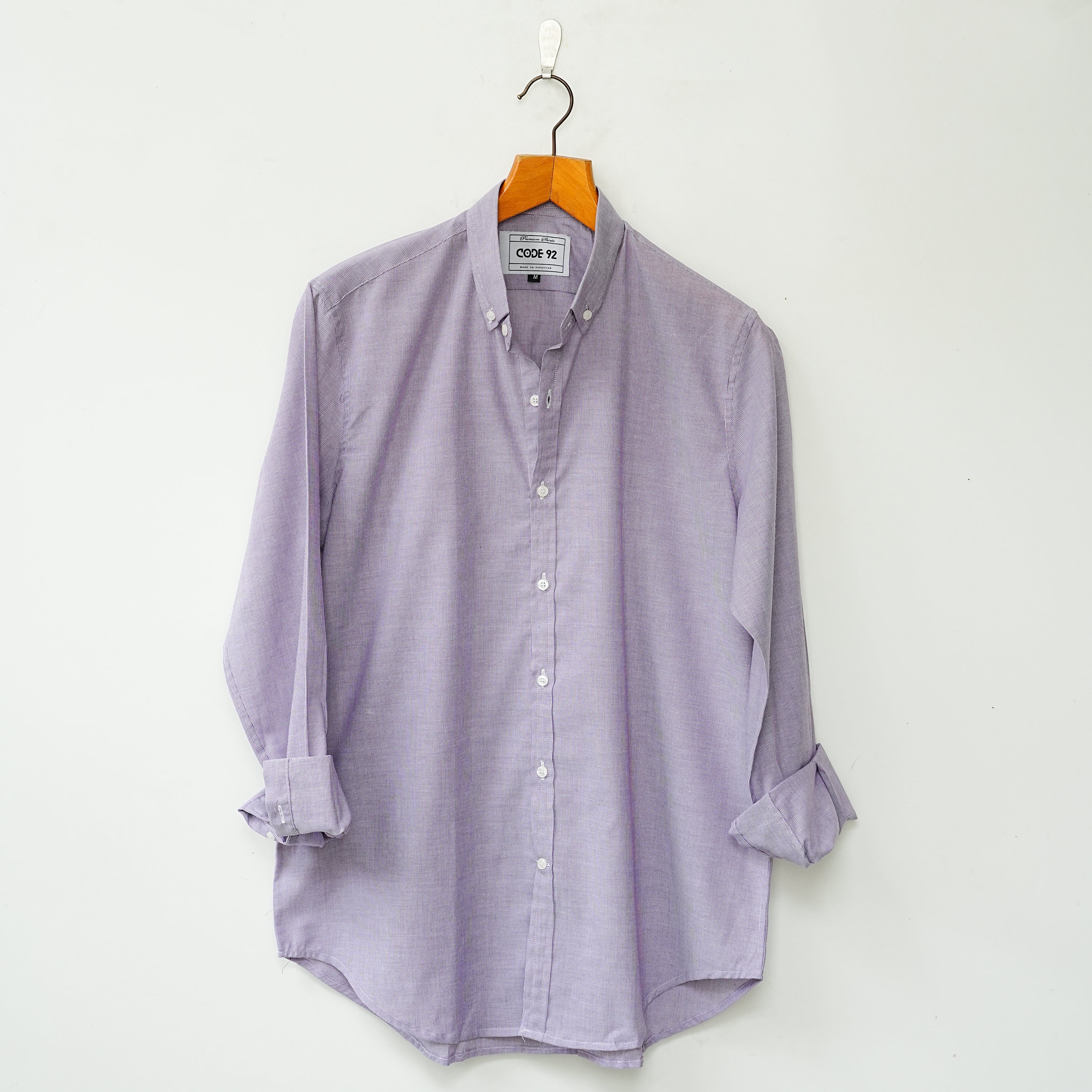 Micro Striped Lilac Linen Shirt